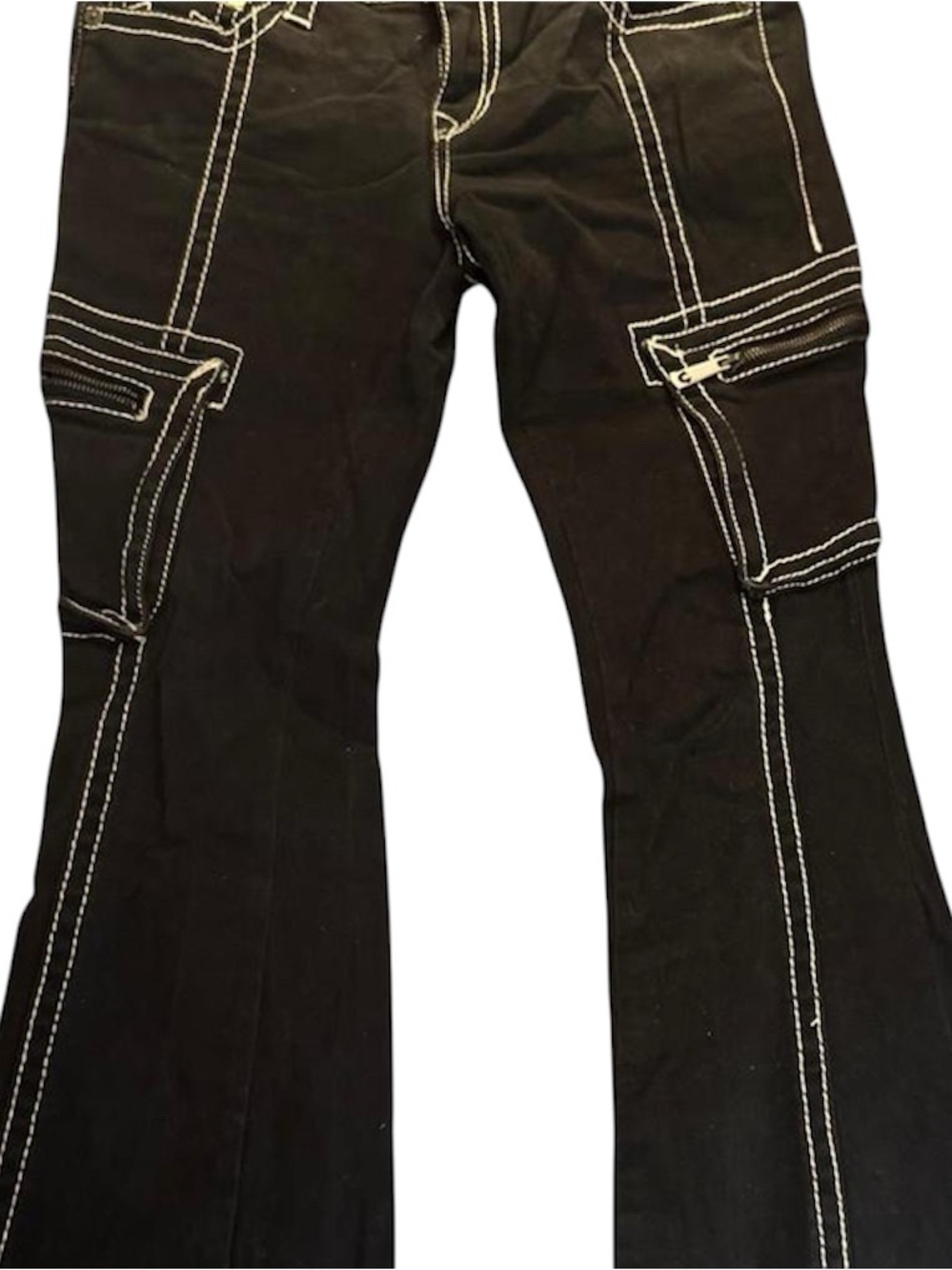 True Religion Becca Low Rise Big T Cargo Bootcut Pants size 29 - Picture 7 of 11